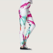 Summer Artsy Girly Neon Blauwgroen Roze Tie Dye Pa Leggings (Rechts)