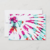 Summer Artsy Girly Neon Blauwgroen Roze Tie Dye Pa Save The Date (Achterkant)