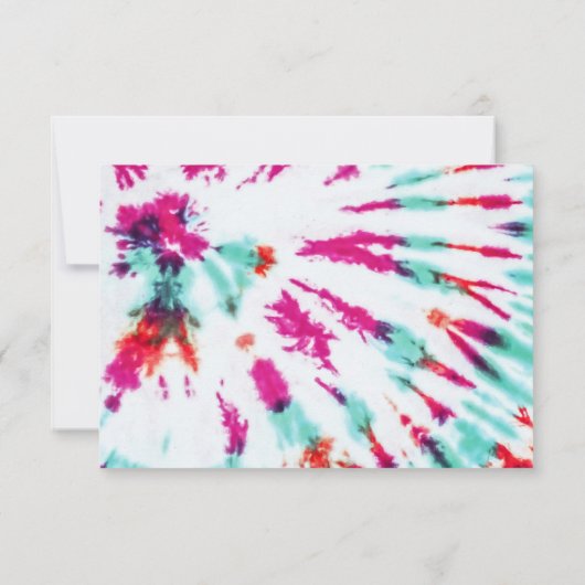 Summer Artsy Girly Neon Blauwgroen Roze Tie Dye Pa Save The Date (Achterkant)