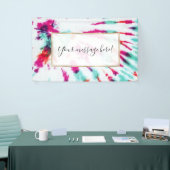 Summer Artsy Girly Neon Blauwgroen Roze Tie Dye Pa Spandoek (Beurs)