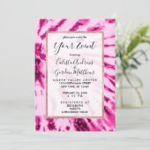 Summer Artsy Girly Neon Blush Pink Tie Dye Patroon Kaart (Staand voorkant)