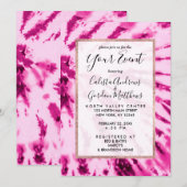 Summer Artsy Girly Neon Blush Pink Tie Dye Patroon Kaart (Voorkant / Achterkant)