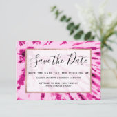 Summer Artsy Girly Neon Blush Pink Tie Dye Patroon Save The Date (Staand voorkant)