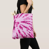 Summer Artsy Girly Neon Blush Pink Tie Dye Patroon Tote Bag (Dichtbij)