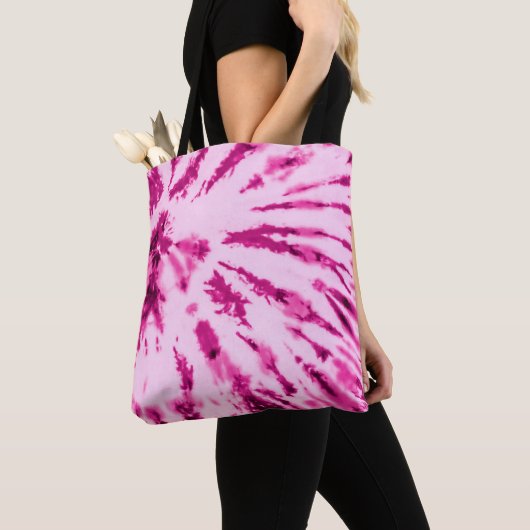 Summer Artsy Girly Neon Blush Pink Tie Dye Patroon Tote Bag (Dichtbij)