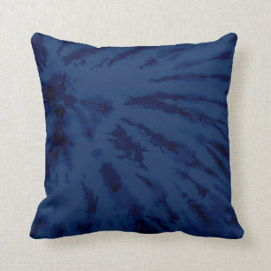 Summer Artsy Navy Blue Tie Dye Swirl Kussen