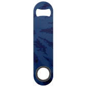 Summer Artsy Navy Blue Tie Dye Swirl Speed Flessenopener (Voorkant)
