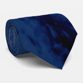 Summer Artsy Navy Blue Tie Dye Swirl Stropdas (Opgerold)