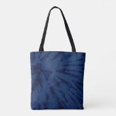 Summer Artsy Navy Blue Tie Dye Swirl Tote Bag (Achterkant)