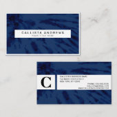 Summer Artsy Navy Blue Tie Dye Swirl Visitekaartje (Voorkant / Achterkant)