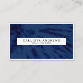 Summer Artsy Navy Blue Tie Dye Swirl Visitekaartje (Voorkant)