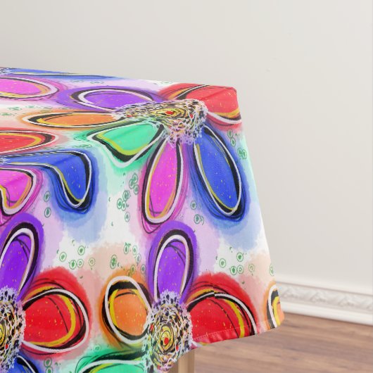 Summer Artsy Waterverf Flowers Tafelkleed (Voorbeeld)