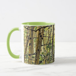 Summer Aspen Tree Woodland Violet Green Coffee Mok