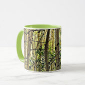 Summer Aspen Tree Woodland Violet Green Coffee Mok (Voorkant links)