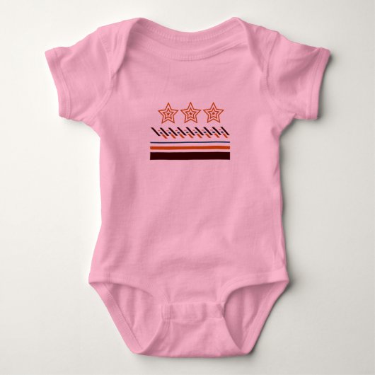 Summer Baby Drie -Ster Strepen Romper (Voorkant)