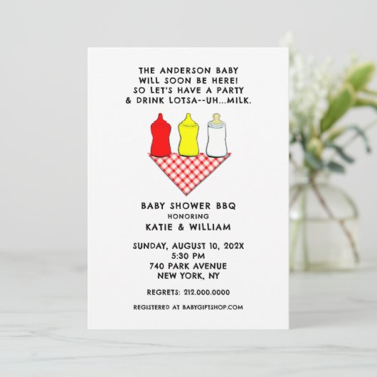 Summer Baby shower BBQ Kaart (Staand voorkant)
