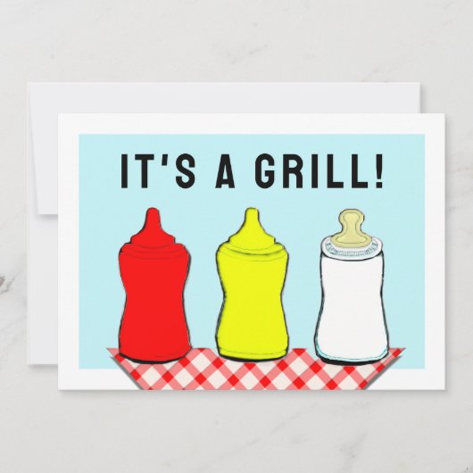 Summer Baby shower BBQ Kaart (Voorkant)