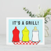 Summer Baby shower BBQ Kaart (Staand voorkant)