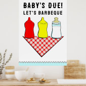 Summer Baby shower BBQ Poster (Keuken)