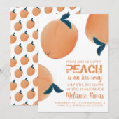 Summer Baby shower Peach Invitation Kaart (Voorkant / Achterkant)