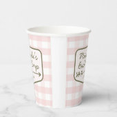 Summer Bach Camp Badge Roze Bachelorette Camping Papieren Bekers (Rechts)