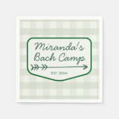 Summer Bach Camp Gingham Bachelorette Camping Servet (Voorkant)