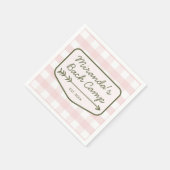 Summer Bach Camp Gingham Roze & Groene Bachelorett Servet (Hoek)