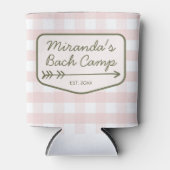 Summer Bach Camp Gingham Roze Groene Bachelorette Blikjeskoeler (Voorkant)