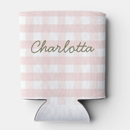 Summer Bach Camp Gingham Roze Groene Bachelorette Blikjeskoeler (Achterkant)