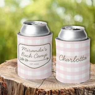 Summer Bach Camp Gingham Roze Groene Bachelorette Blikjeskoeler