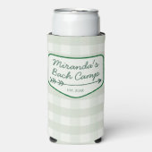 Summer Bach Camp Gingham vrijgezellenfeest Seltzer Blikjeskoeler (Seltzer Voorkant)