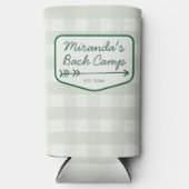 Summer Bach Camp Gingham vrijgezellenfeest Seltzer Blikjeskoeler (Voorkant)