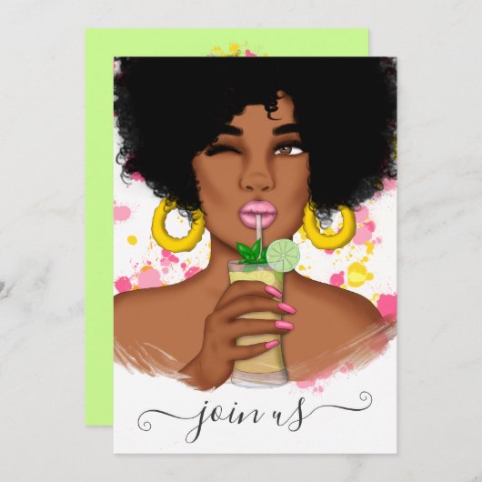 Summer Bachelorette Party Invitation Kaart (Voorkant / Achterkant)