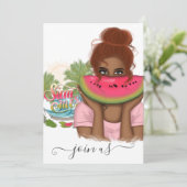 Summer Bachelorette Party Invitation Kaart (Staand voorkant)