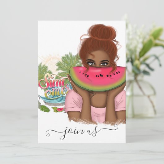 Summer Bachelorette Party Invitation Kaart (Staand voorkant)
