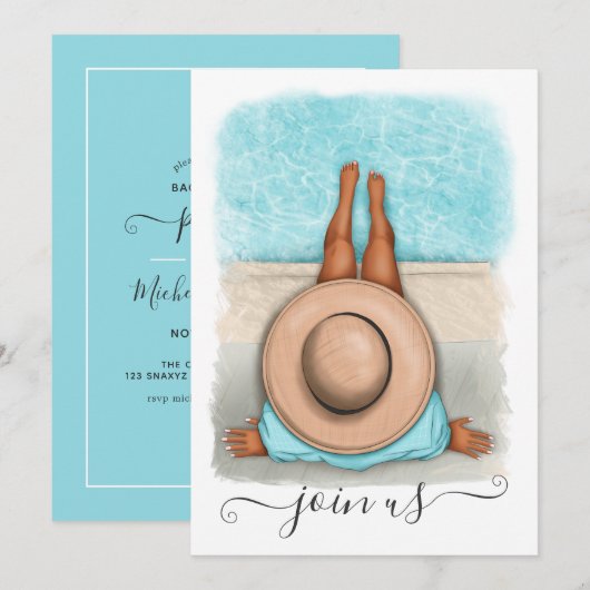 Summer Bachelorette Party Invitation Kaart (Voorkant / Achterkant)