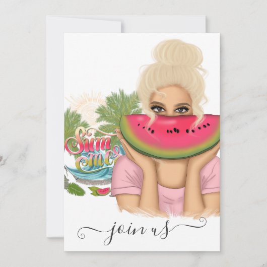 Summer Bachelorette Party Invitation Kaart (Voorkant)
