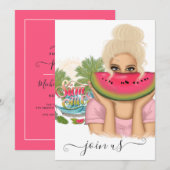 Summer Bachelorette Party Invitation Kaart (Voorkant / Achterkant)