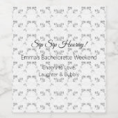 Summer Bachelorette Wijnlabels - Minimale lijnen Wijn Etiket (Enkel label)