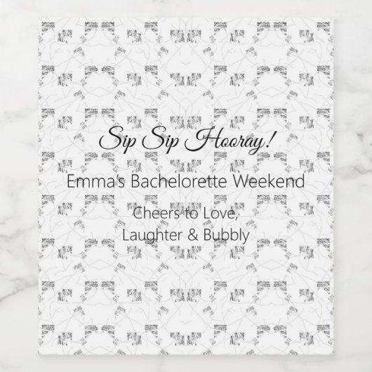 Summer Bachelorette Wijnlabels - Minimale lijnen Wijn Etiket (Enkel label)