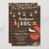 Summer Backyard BBQ code baby shower Invitation Kaart (Voorkant / Achterkant)