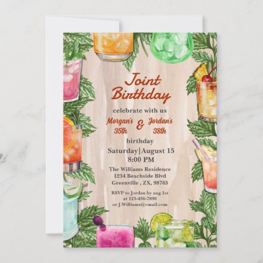 Summer Backyard Cocktail Party gezamenlijke verjaa Kaart (Voorkant)