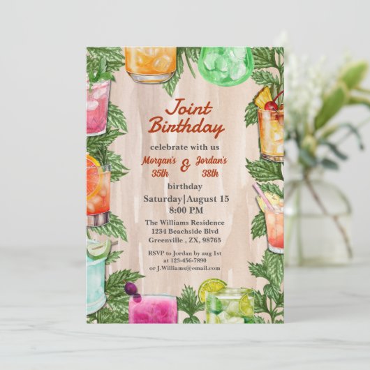 Summer Backyard Cocktail Party gezamenlijke verjaa Kaart (Staand voorkant)