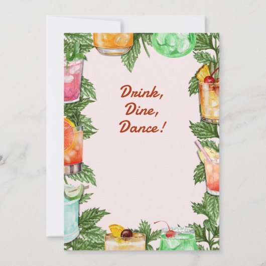 Summer Backyard Cocktail Party gezamenlijke verjaa Kaart (Achterkant)