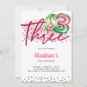 Summer Balloon Melon 3rd Birthday Kaart (Voorkant)