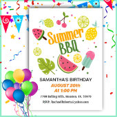Summer Barbecue Birthday Invitation Kaart