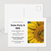 Summer Barbecue Rustic Sunflower Uitnodiging (Voorkant / Achterkant)