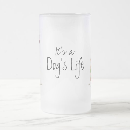 Summer Basenji Frosted Glass Beer Mok (Center)