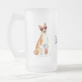 Summer Basenji Frosted Glass Beer Mok (Links)