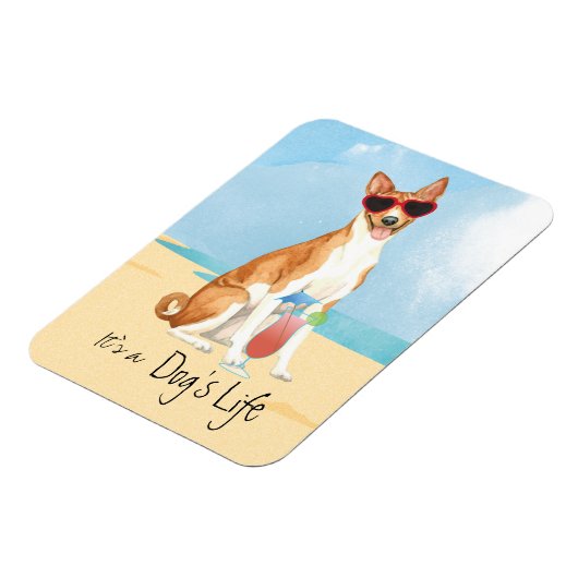 Summer Basenji Magnet Magneet (Linkerzijde)